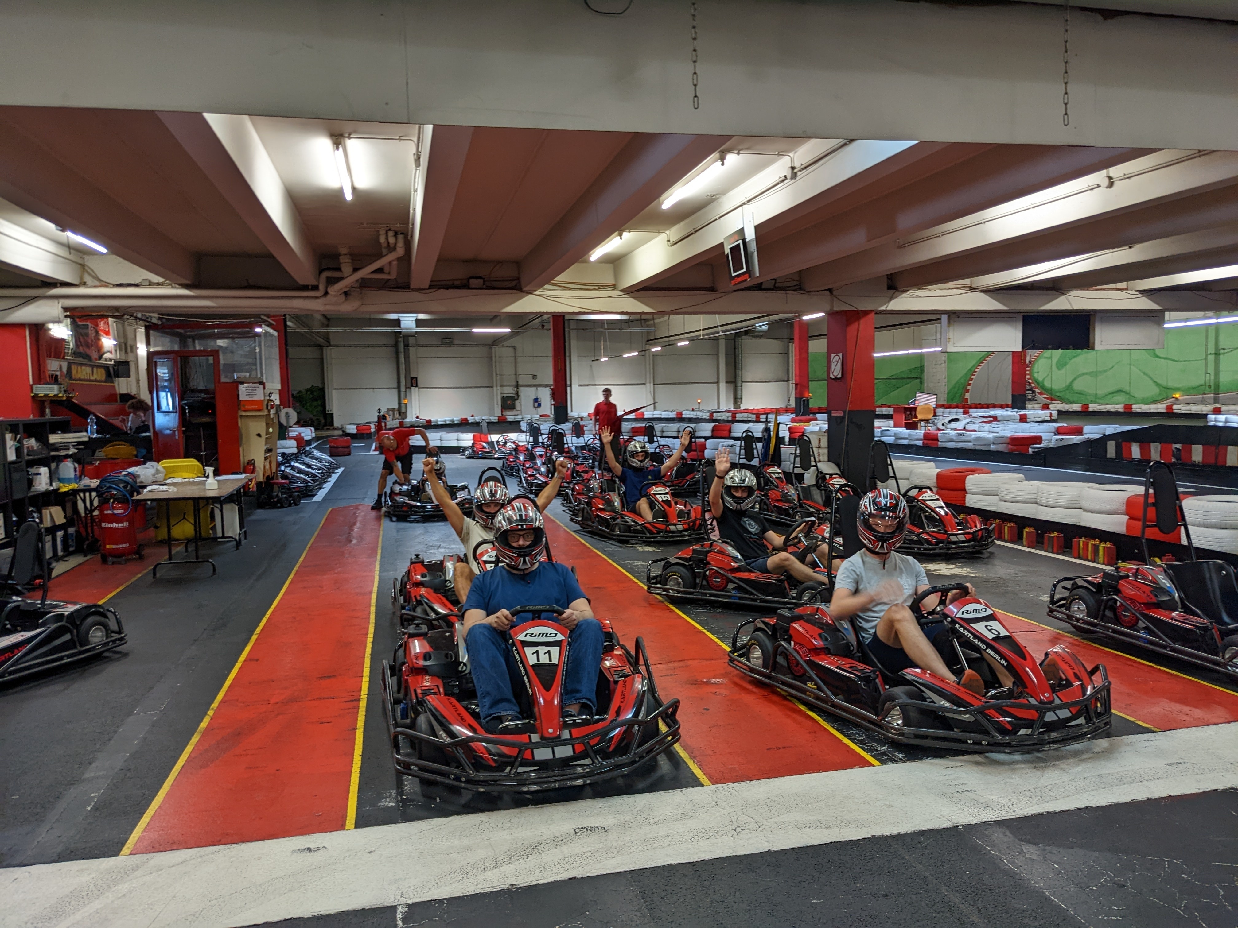 The starting grid of our Go-Kart grand prix